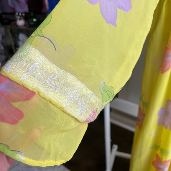 Vintage Floral Chiffon Duster Size XL - Picture 2 of 4